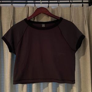 Women's deep grey athletic crop top